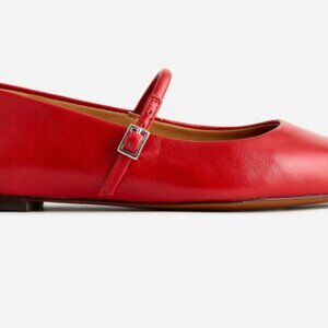 Madewell Elsie Mary Jane Flat in Bright Ember, size 8.5